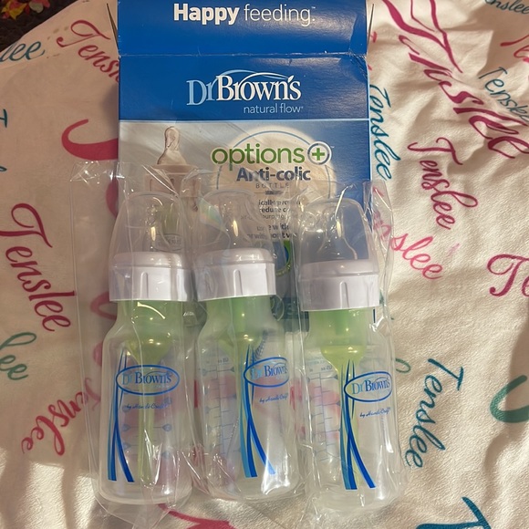 Dr Brown’s Natural Flow Anti-Colic Set of 3 Baby Bottles 4oz Brand New Box Green - Picture 8 of 16